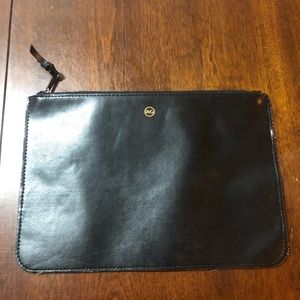 AG Adriano Goldschmied black leather clutch